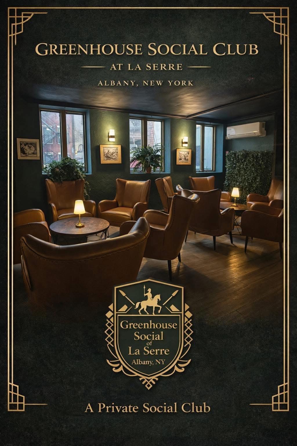The lounge at Greenhouse Social Club, integrated with Omni Health Club